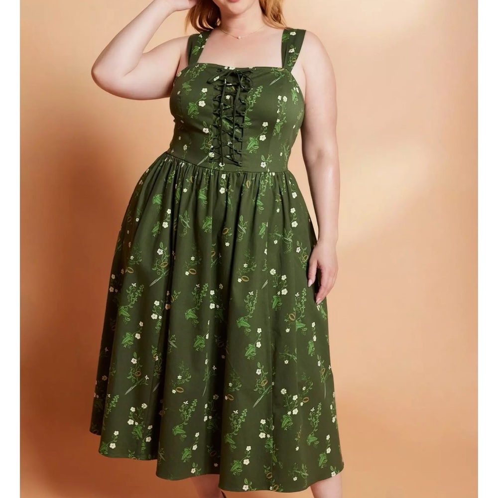 Her Universe The Lord Of The Rings Icons Lace-Up Corset Dress 2X 18 20 — RARE! - Picture 6 of 13